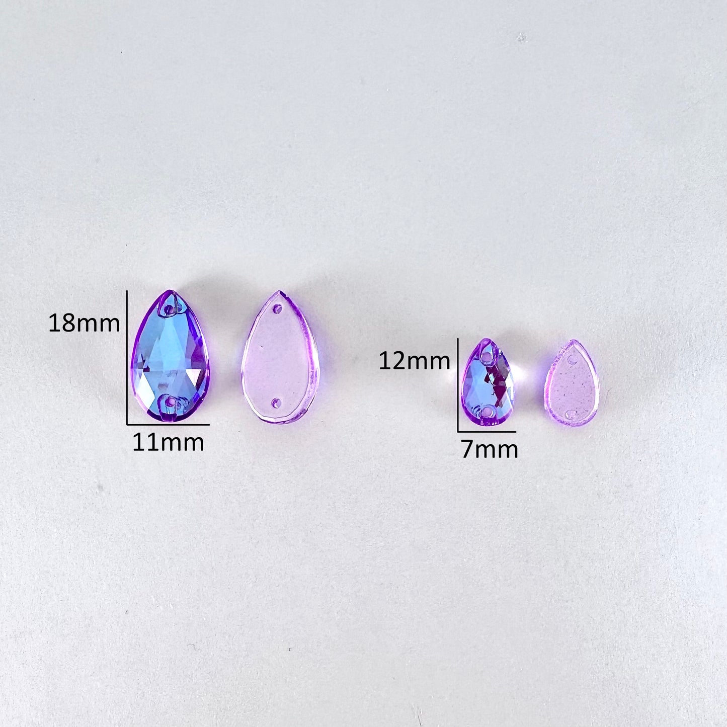 Electric Violet DeLite Glass Teardrop
