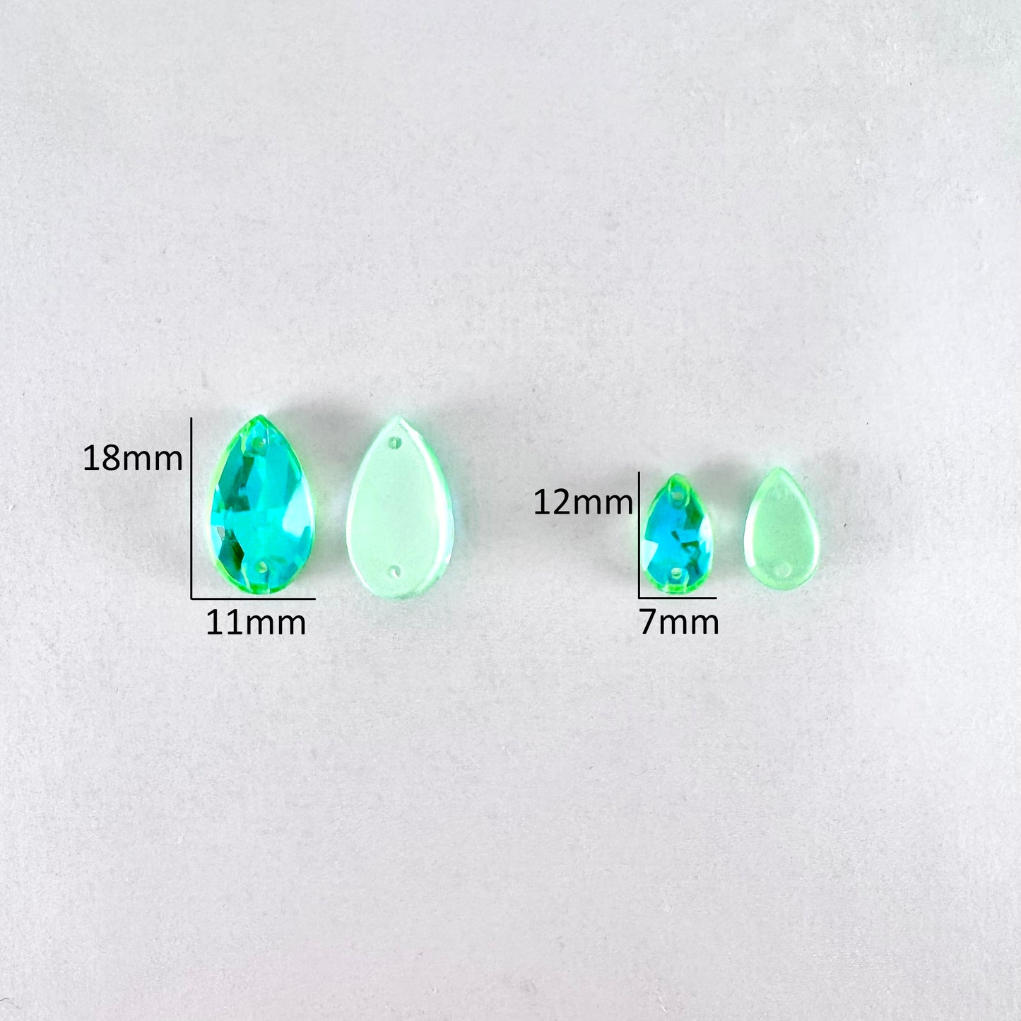 Electric Green DeLite Glass Teardrop