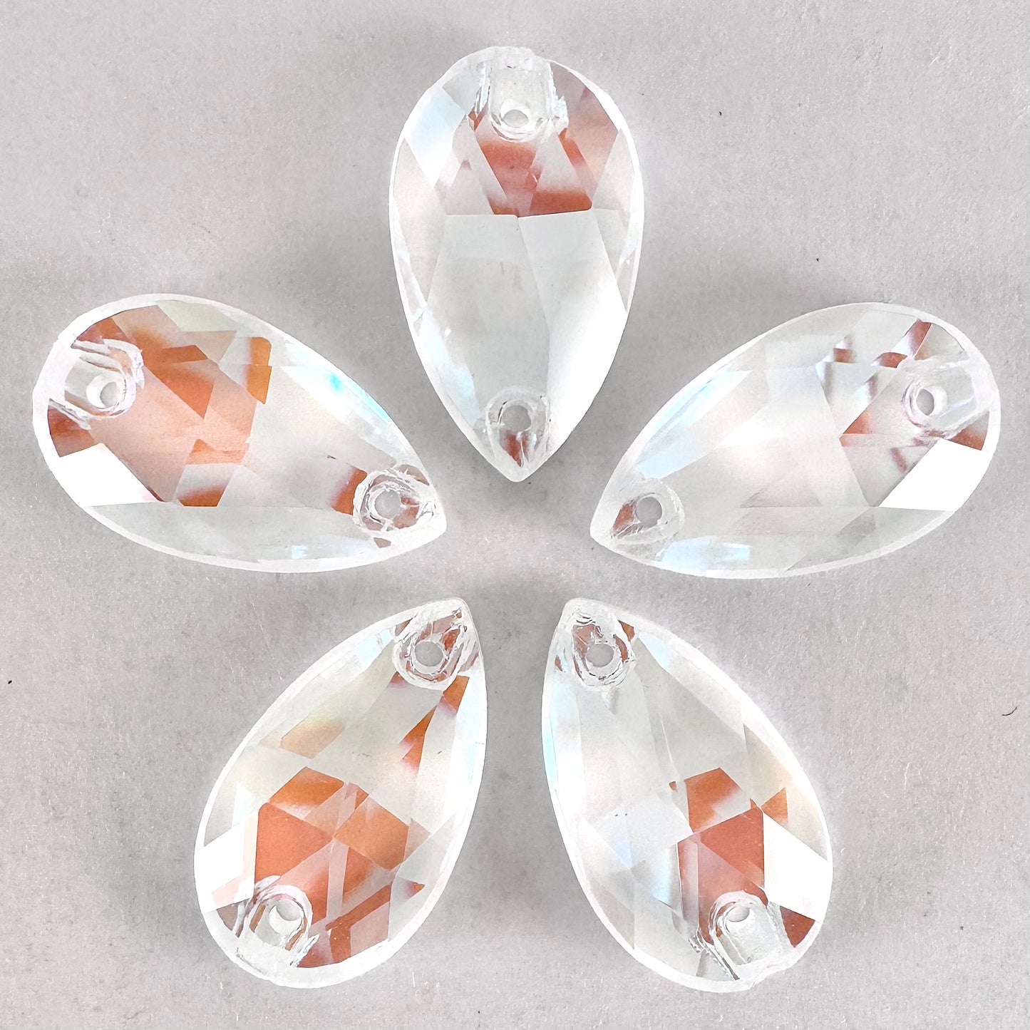 Electric White DeLite Glass Teardrop