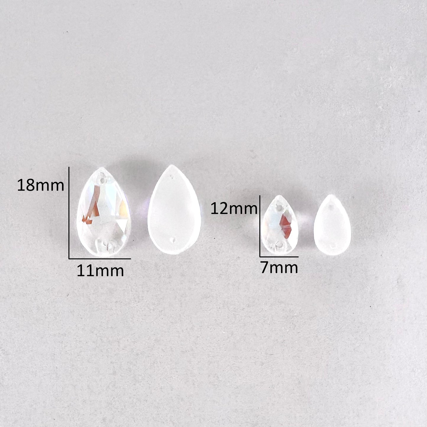Electric White DeLite Glass Teardrop