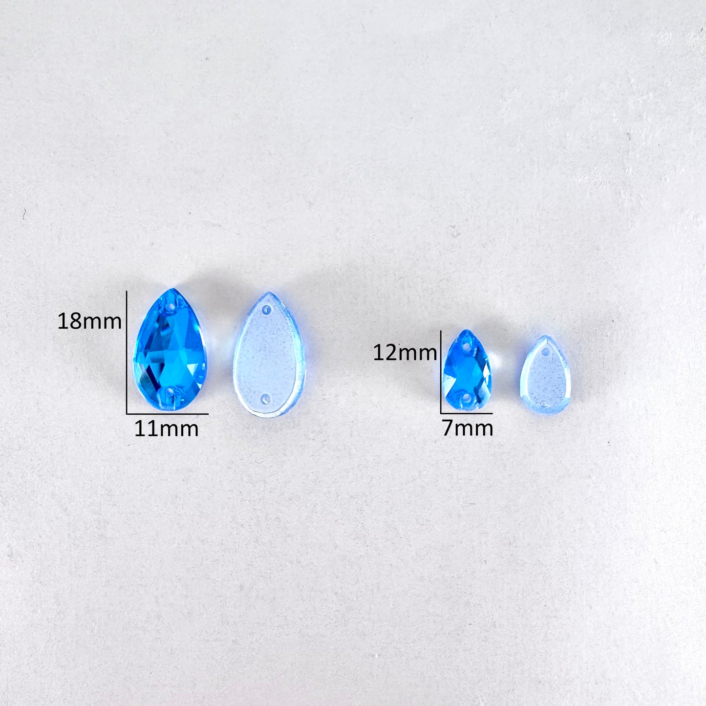 Electric Blue DeLite Glass Teardrop