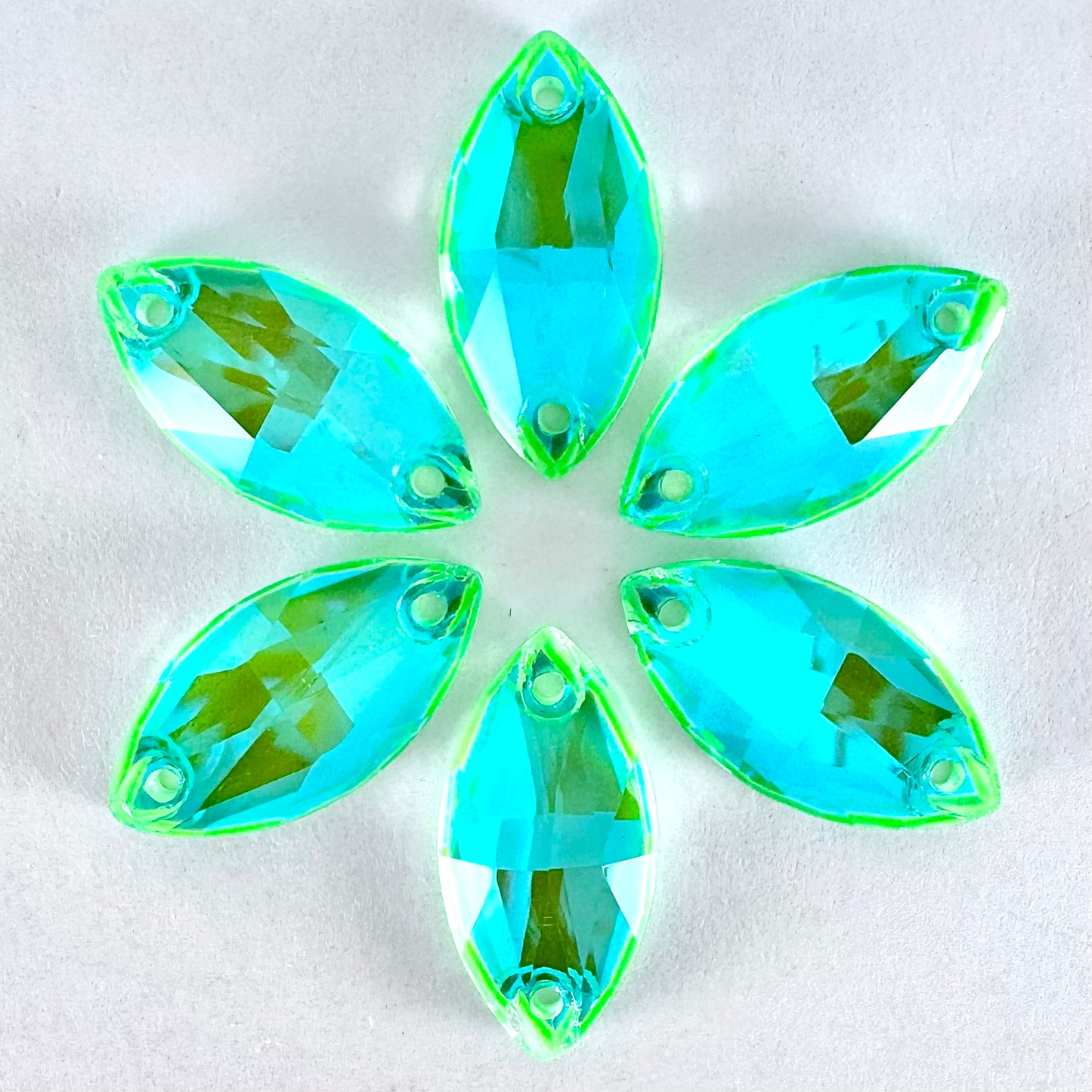 Electric Green DeLite Glass Navette