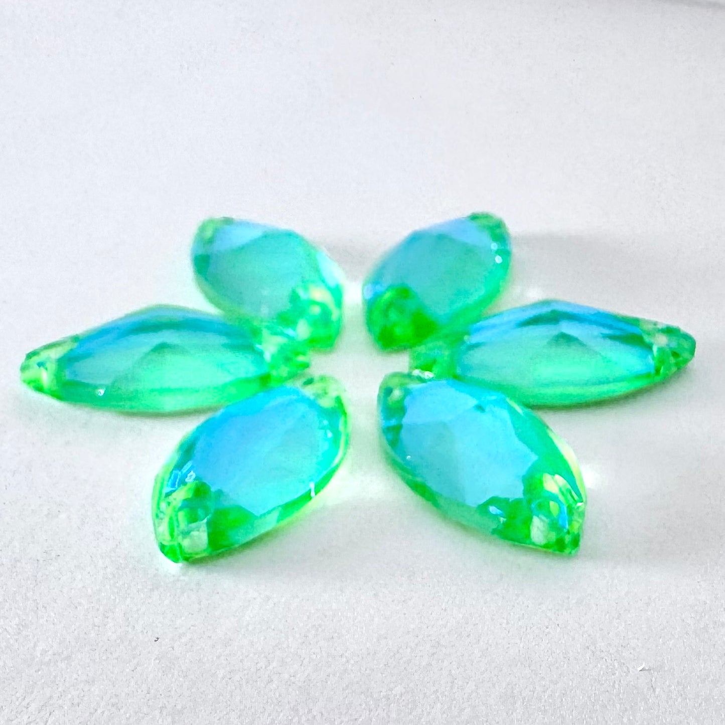 Electric Green DeLite Glass Navette