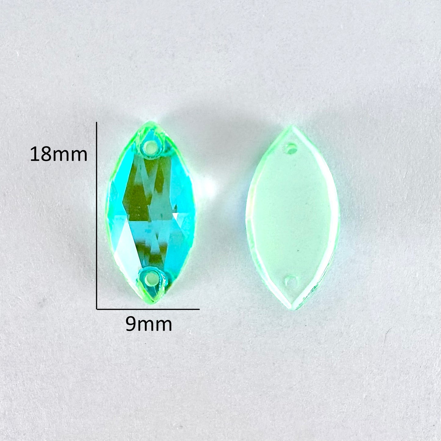 Electric Green DeLite Glass Navette