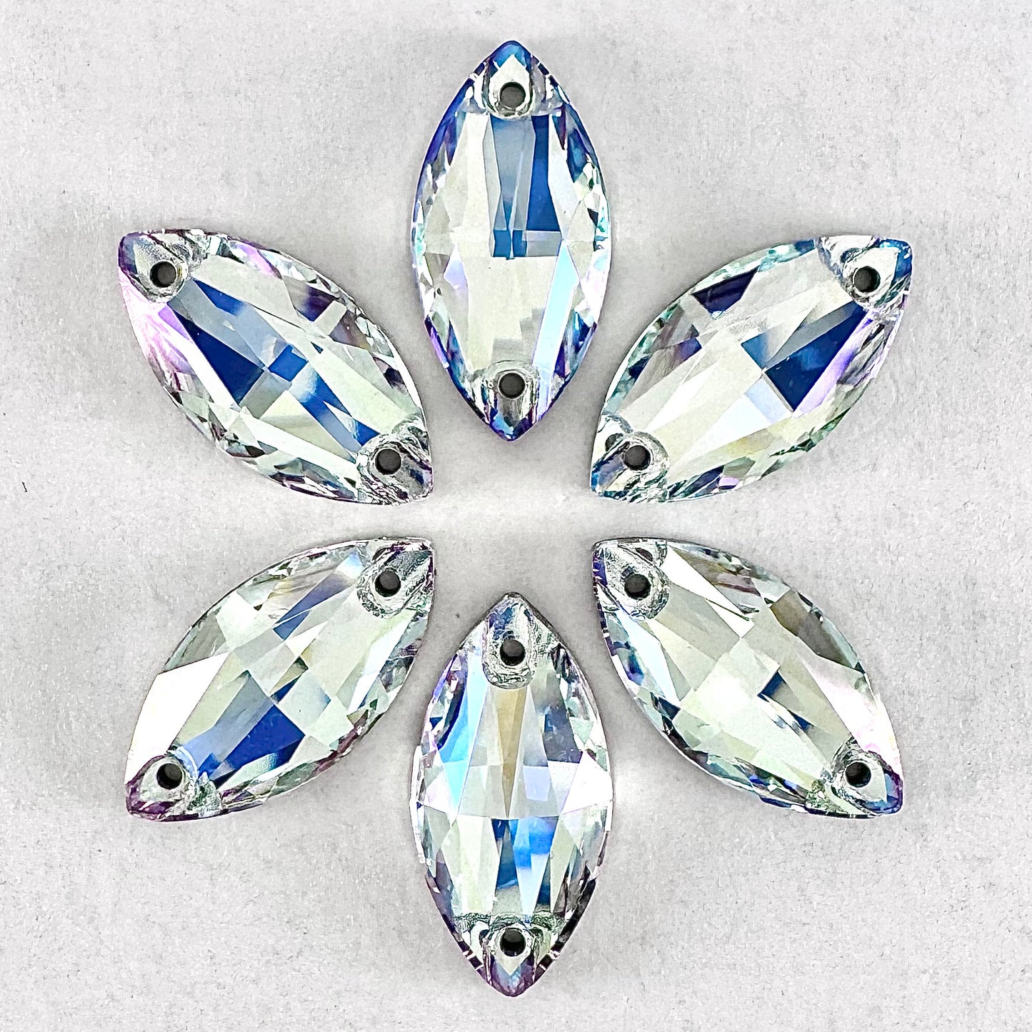 Light Azure MO Glass Navette