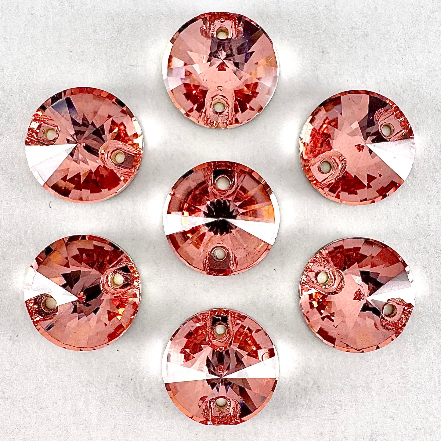 Rose Peach Glass Rivoli