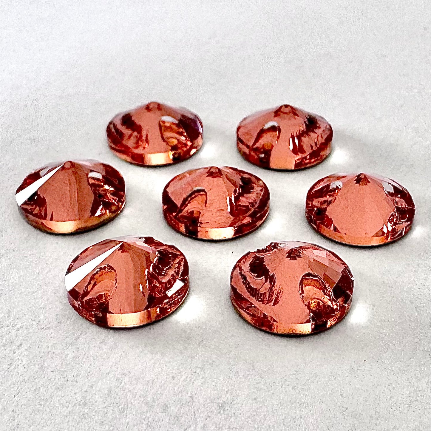 Rose Peach Glass Rivoli