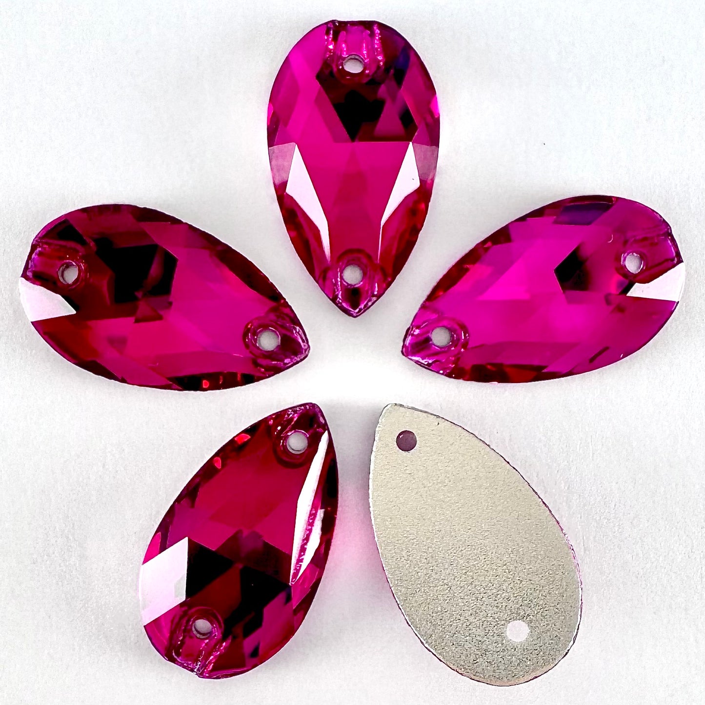 Fuchsia Glass Teardrop