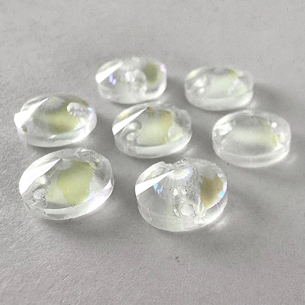 CLEARANCE - Luminous White Glass Rivoli (3200 facet)
