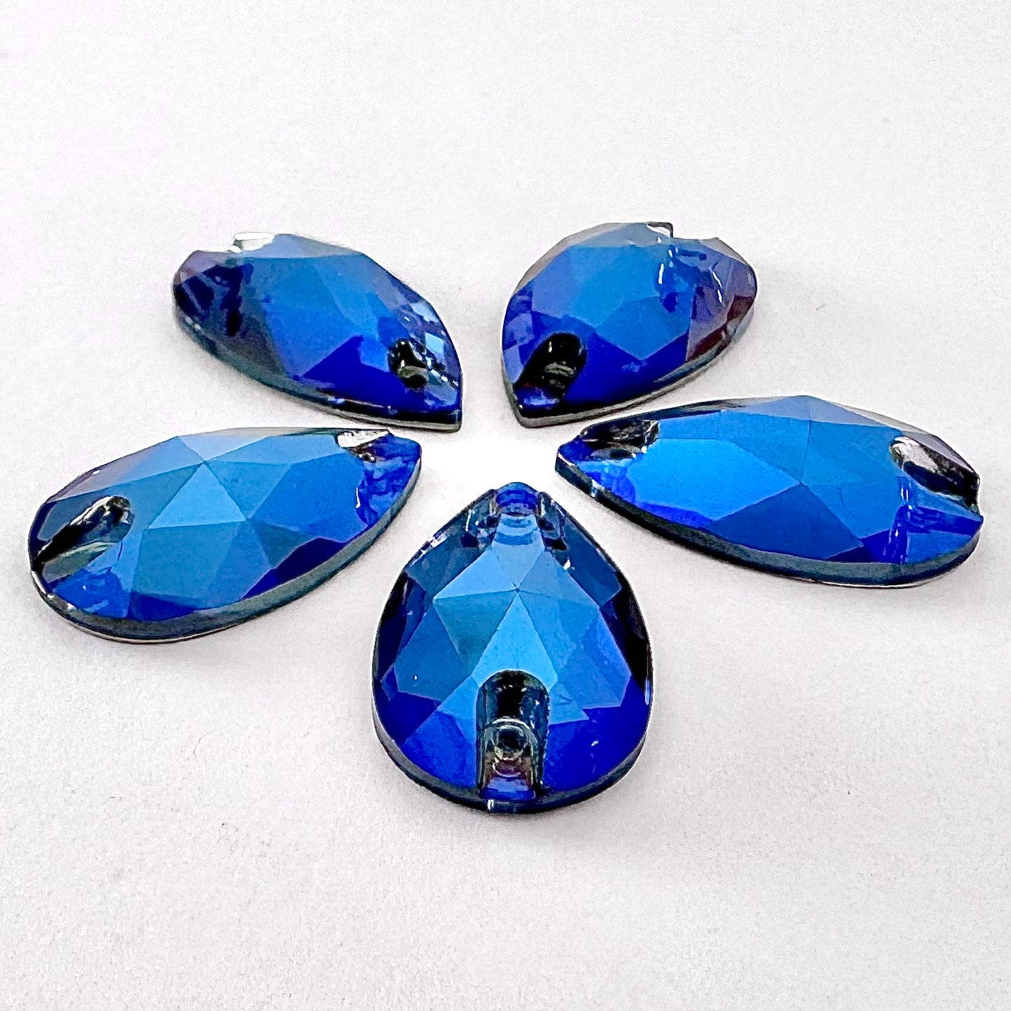 Denim Blue MO Glass Teardrop