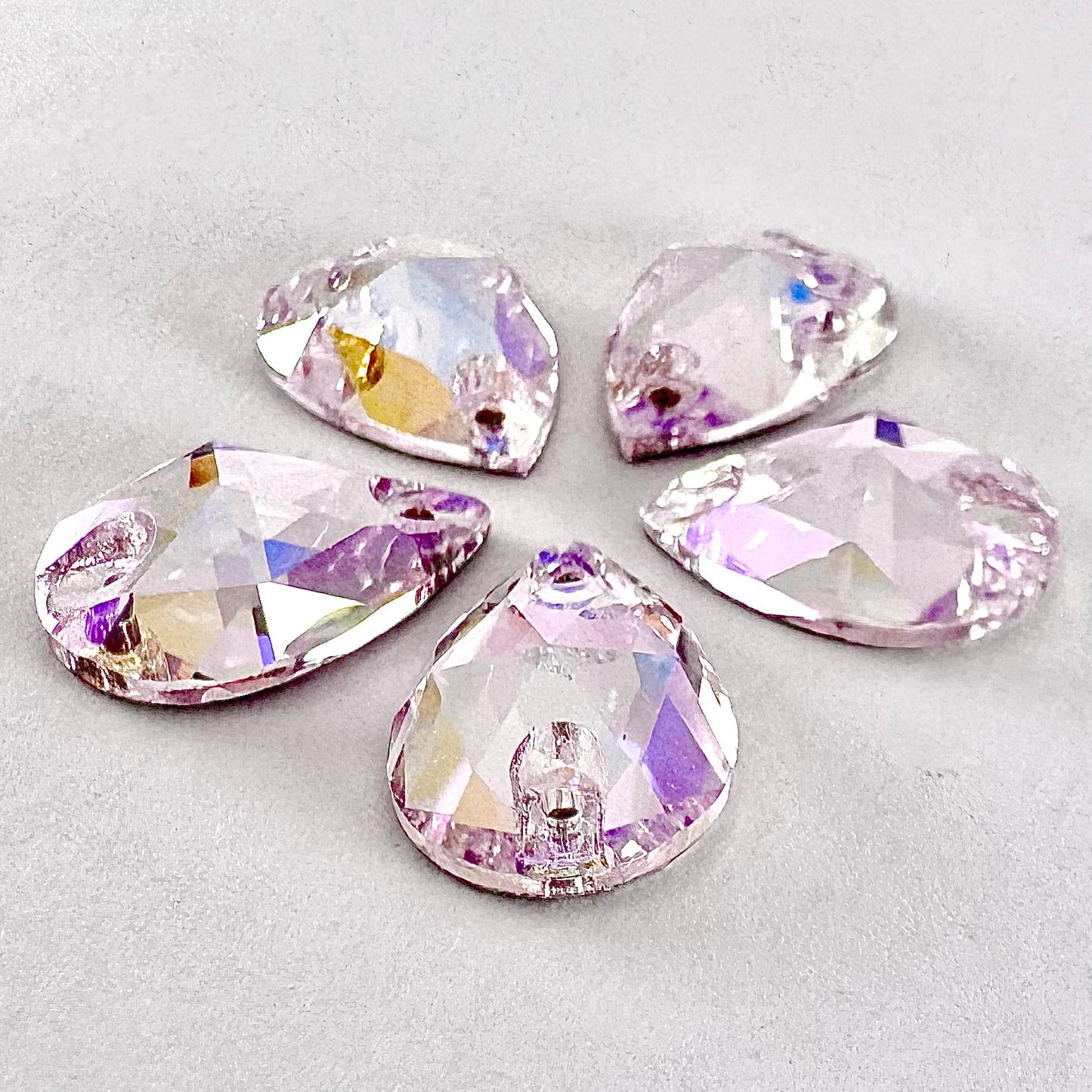 Light Rose SI Glass Teardrop