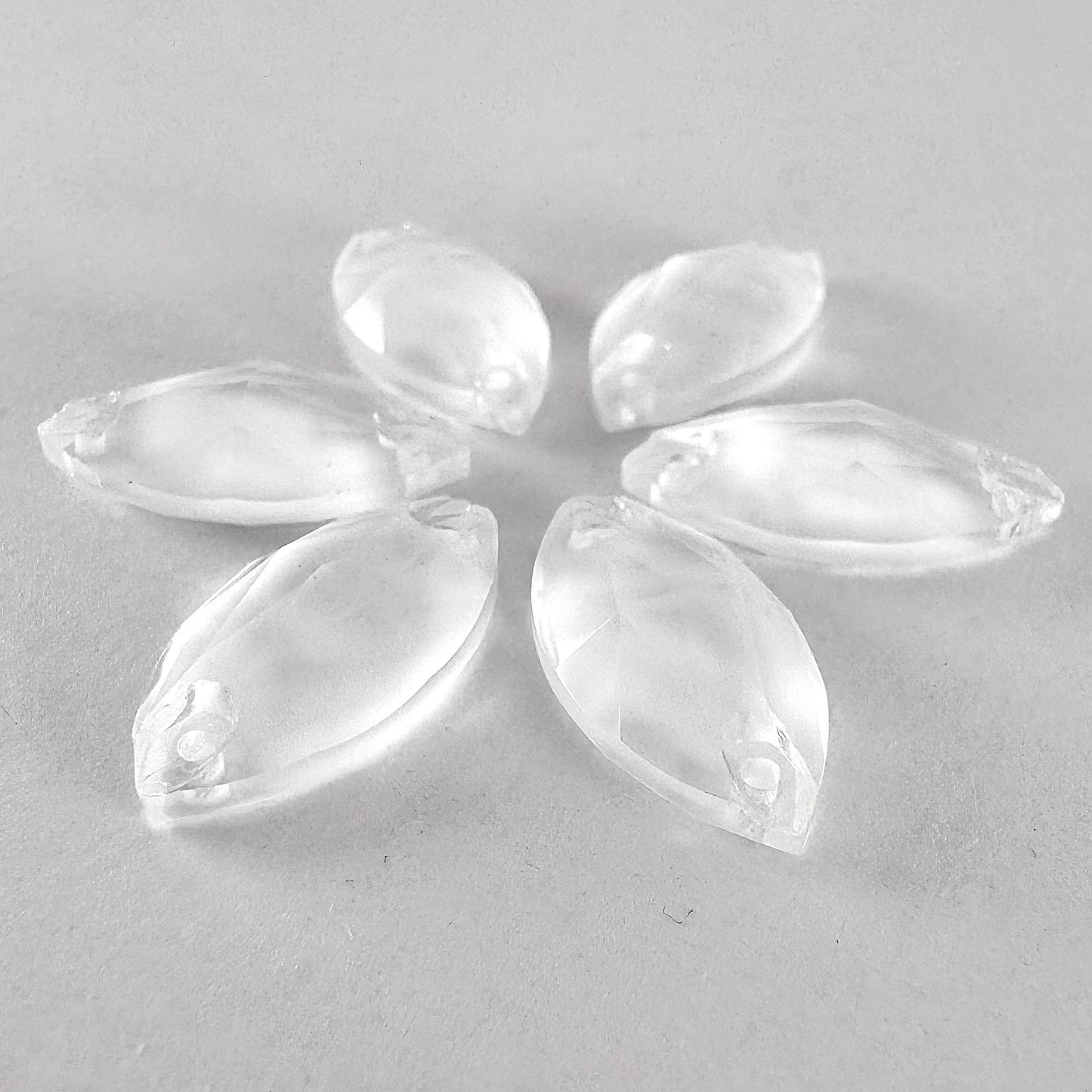 Neon White Glass Navette