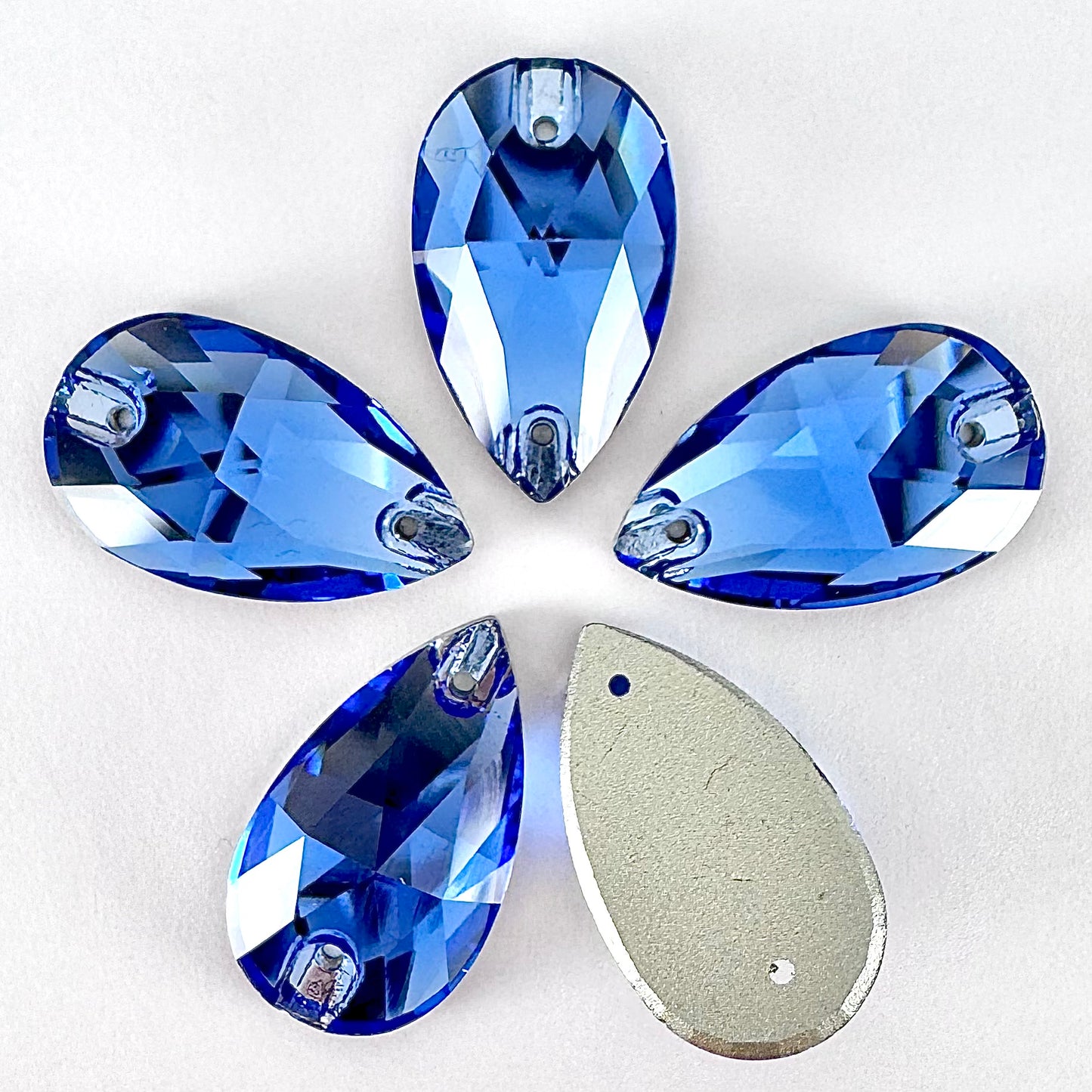 Mid Sapphire Glass Teardrop