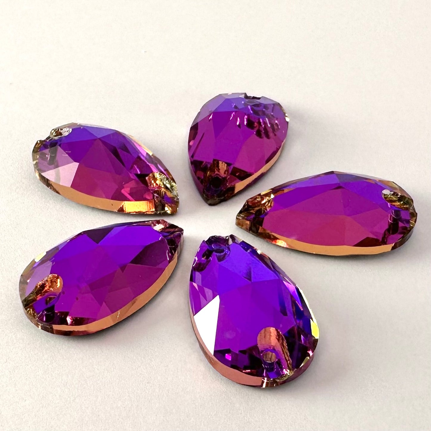 Violet Blue Glass Teardrop