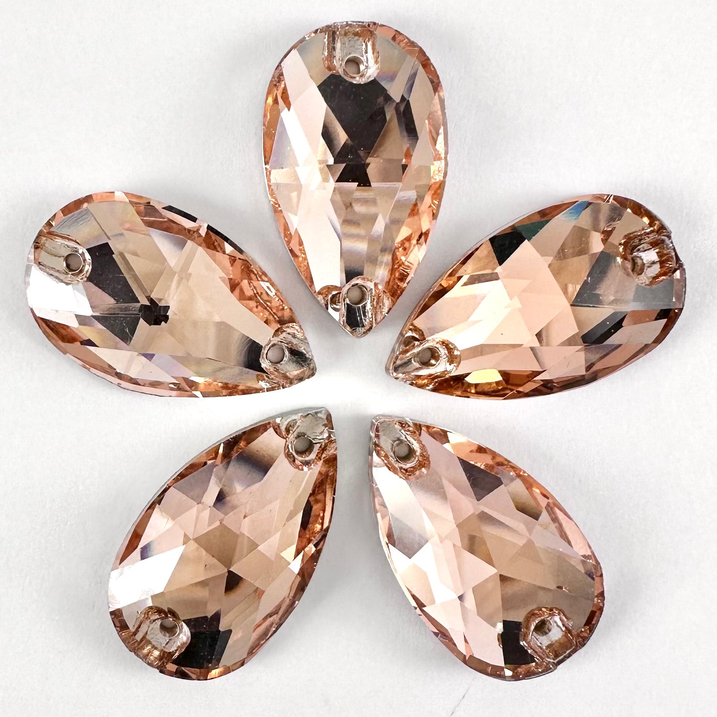 Light Peach Glass Teardrop