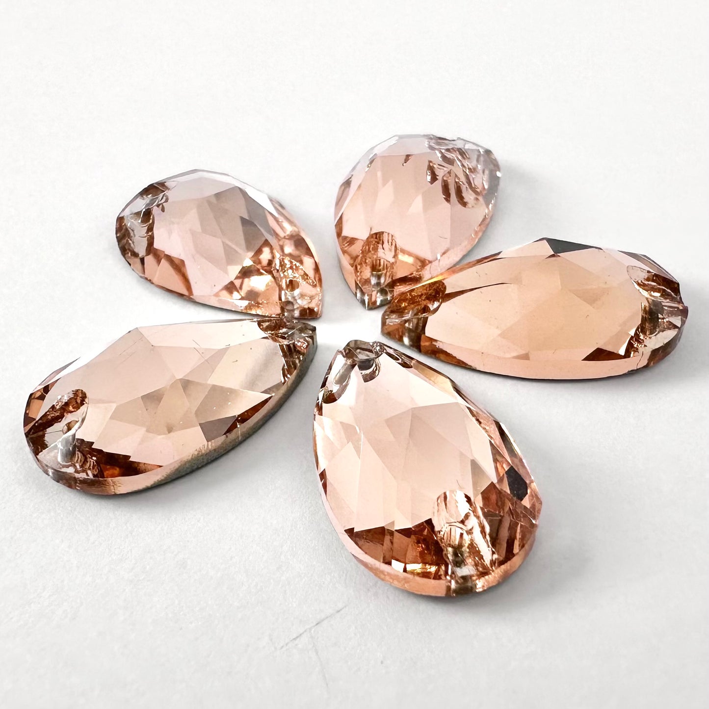 Light Peach Glass Teardrop