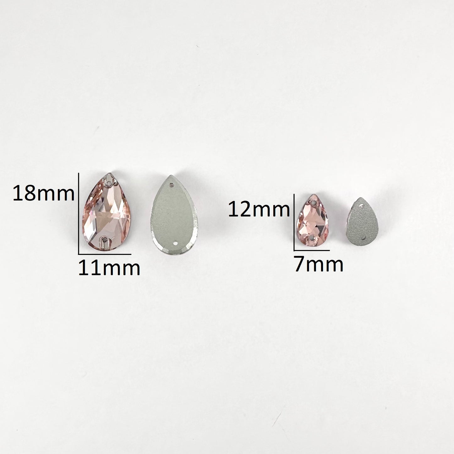 Light Peach Glass Teardrop