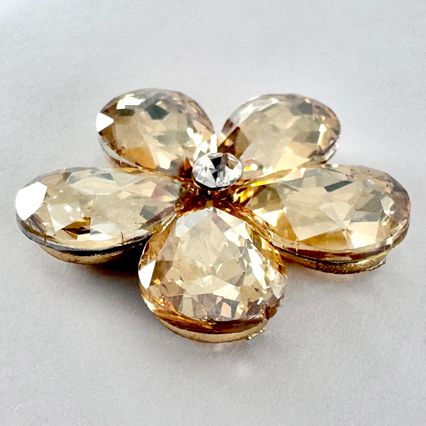 Golden Shadow Glass Teardrop Flower