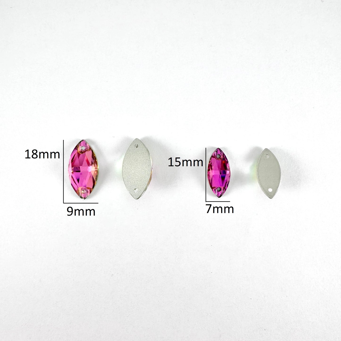 Vitrail Rose Glass Navette