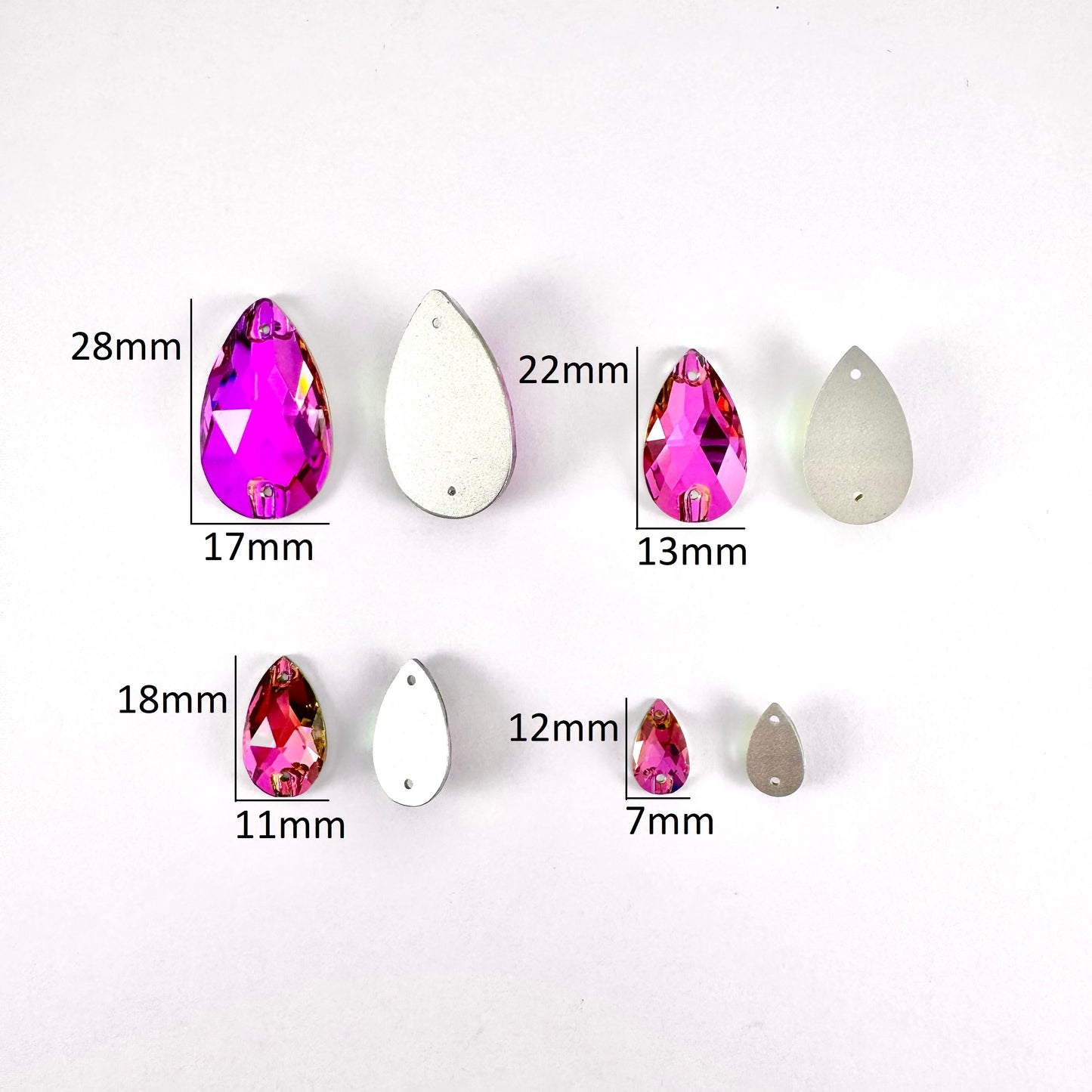 Vitrail Rose Glass Teardrop