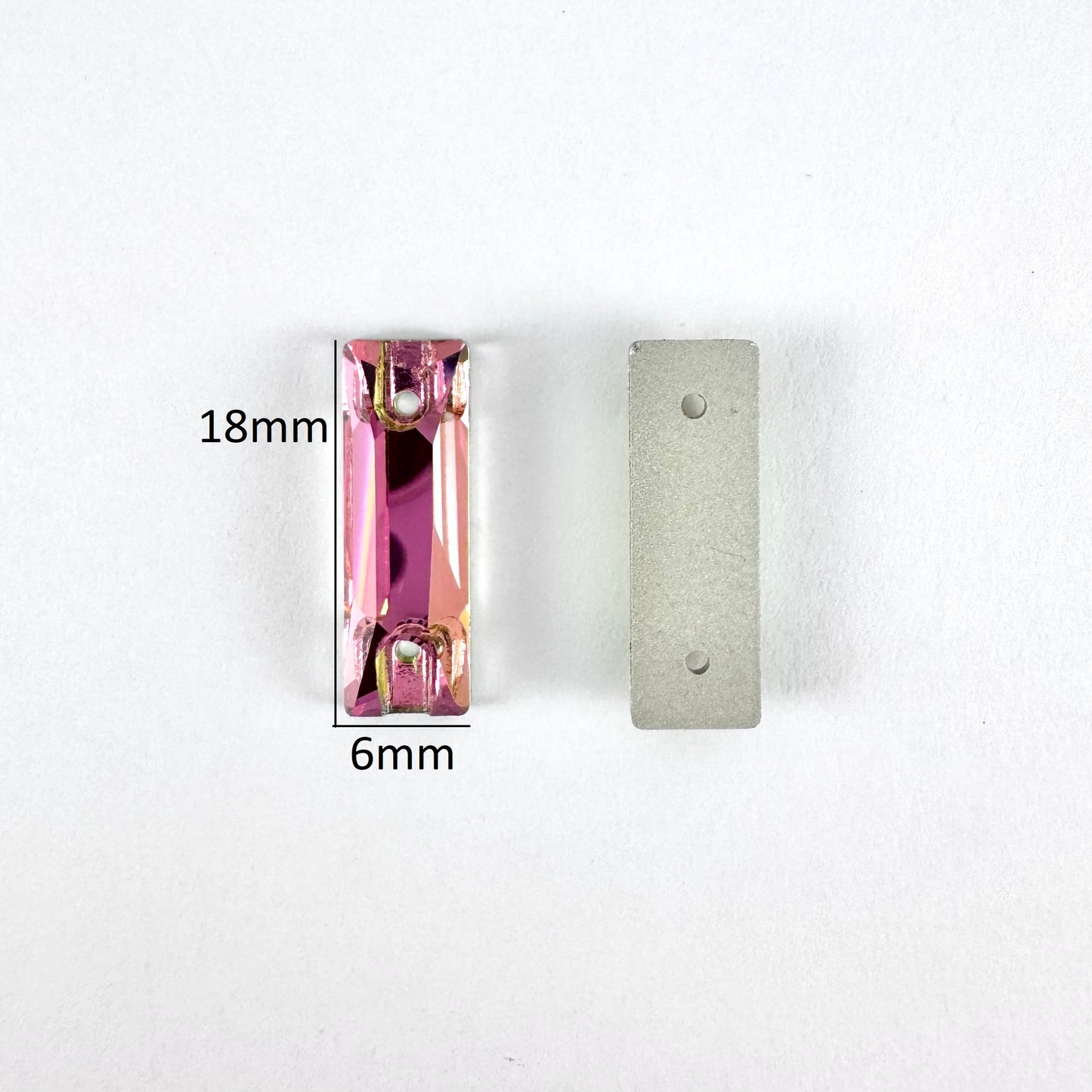 CLEARANCE - Vitrail Rose Glass Baguette