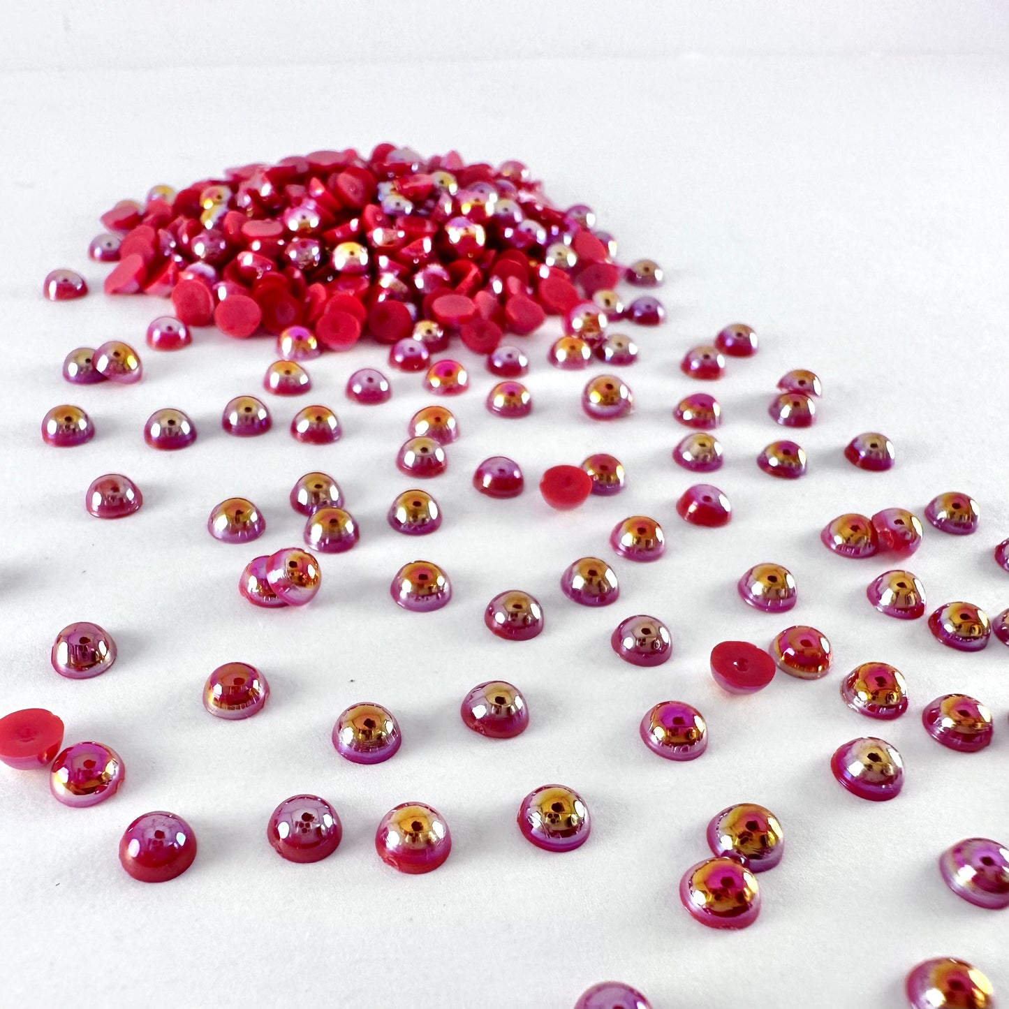 Red AB Flatback Pearl