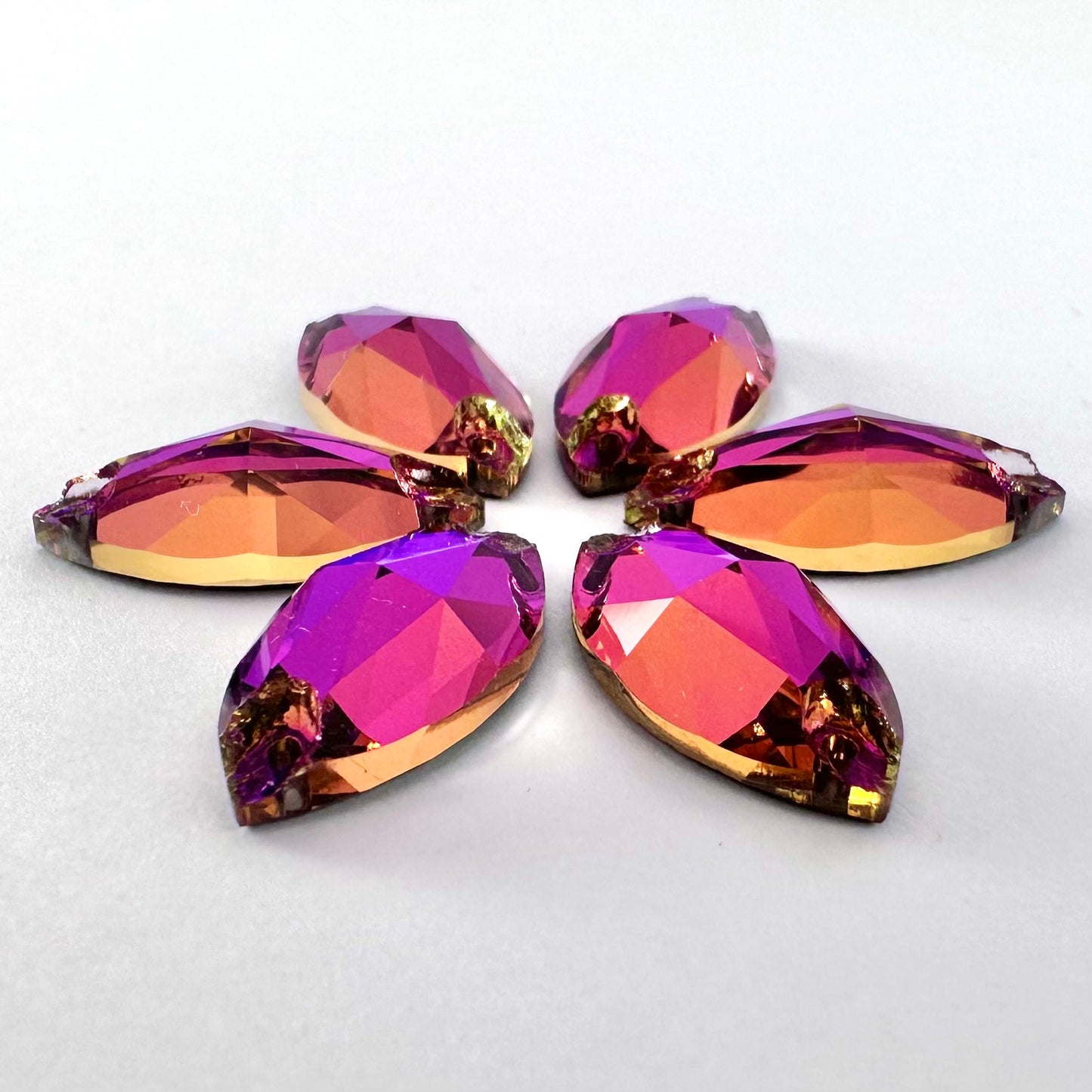 Violet Blue Glass Navette