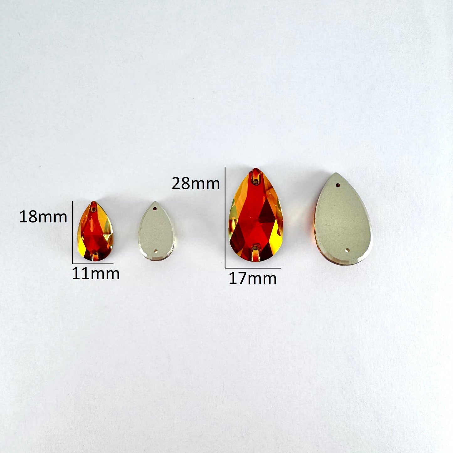 Astral Pink Glass Teardrop