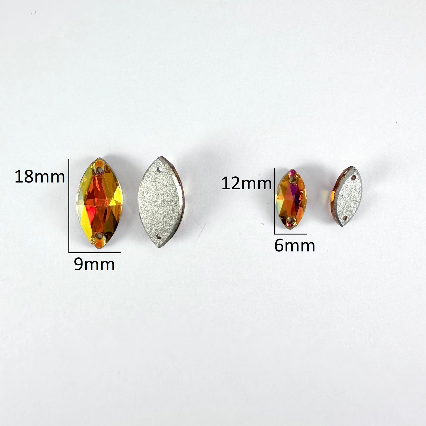 Astral Pink Glass Navette