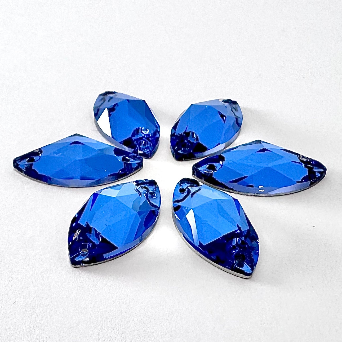 Mid Sapphire Glass Navette