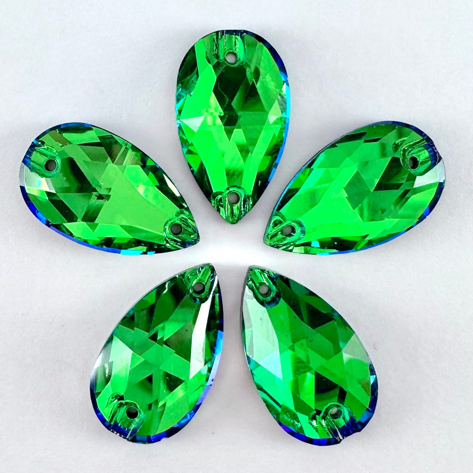 Peridot Heliotrope Glass Teardrop