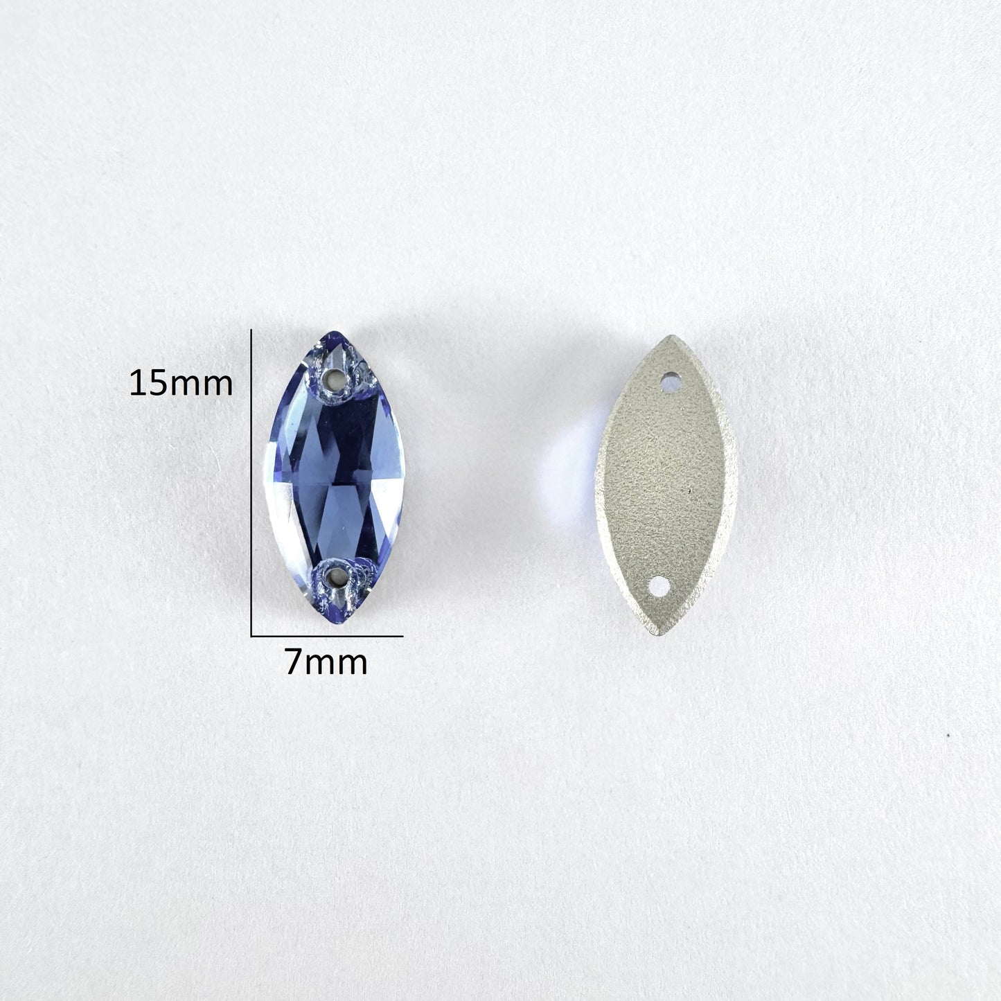 Light Sapphire Glass Navette