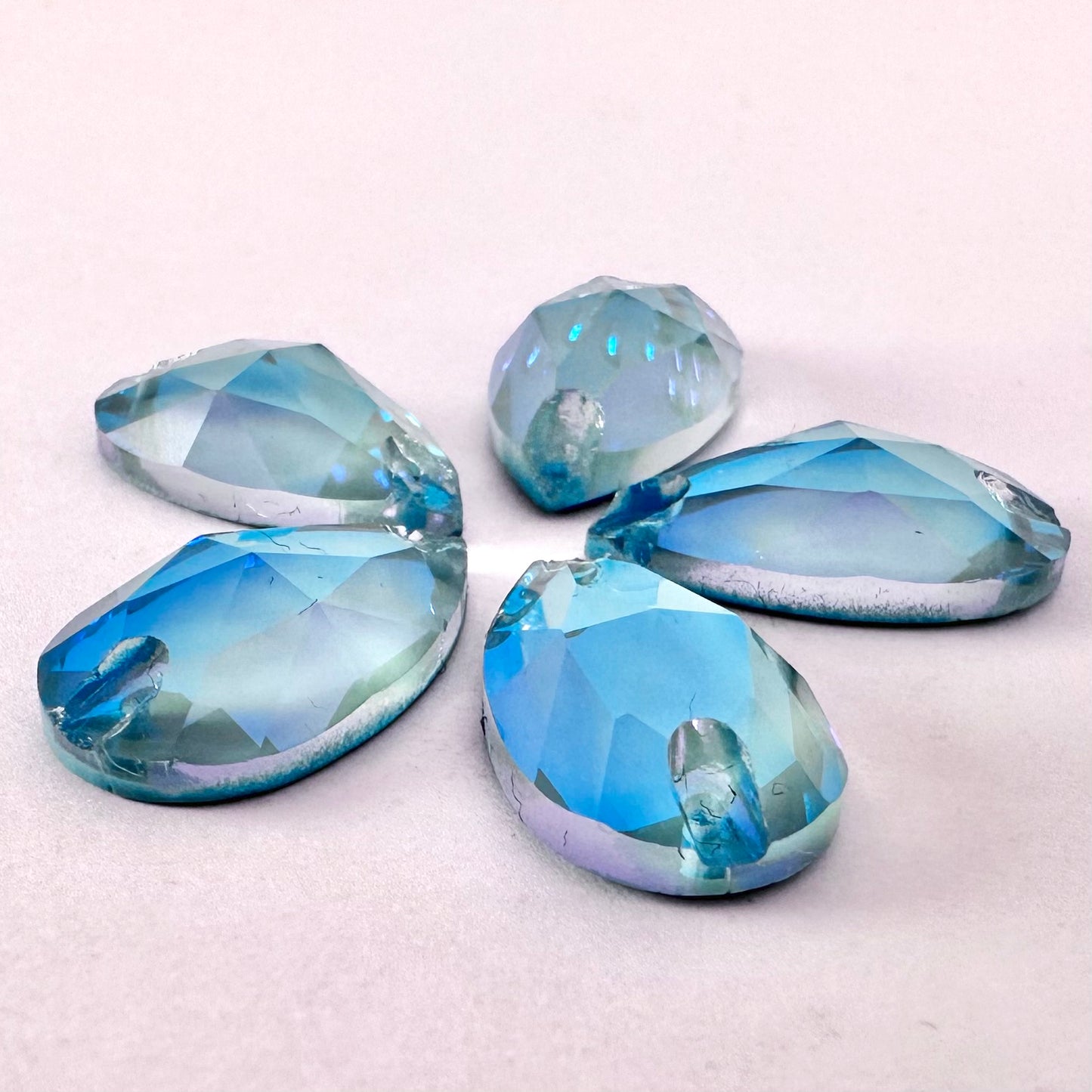 CLEARANCE - Opaque Aqua Luminescent MI Glass Teardrop
