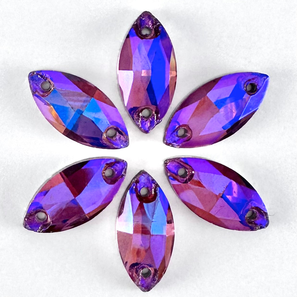 CLEARANCE - Light Amethyst AB Glass Navette