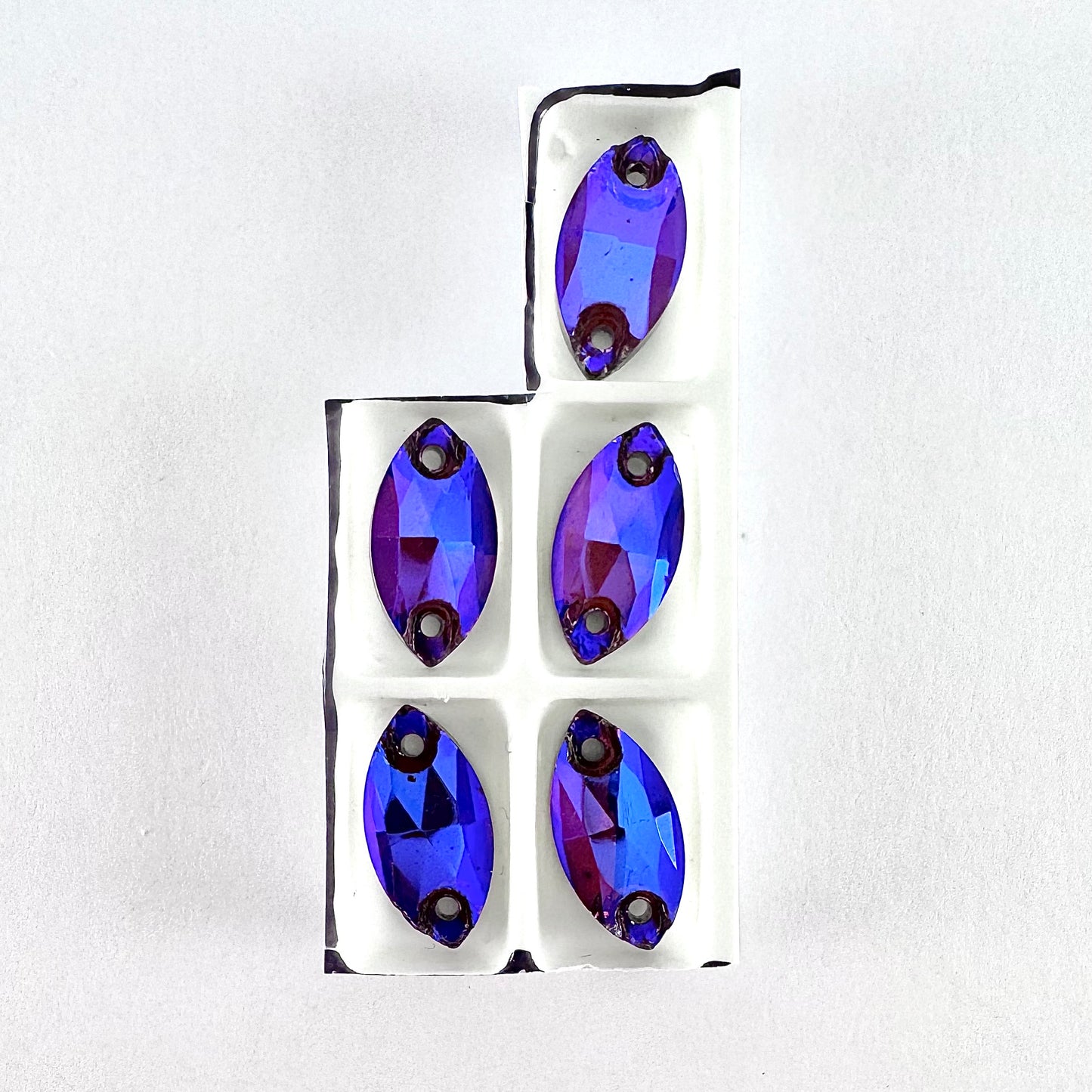 CLEARANCE - Amethyst AB Glass Navette