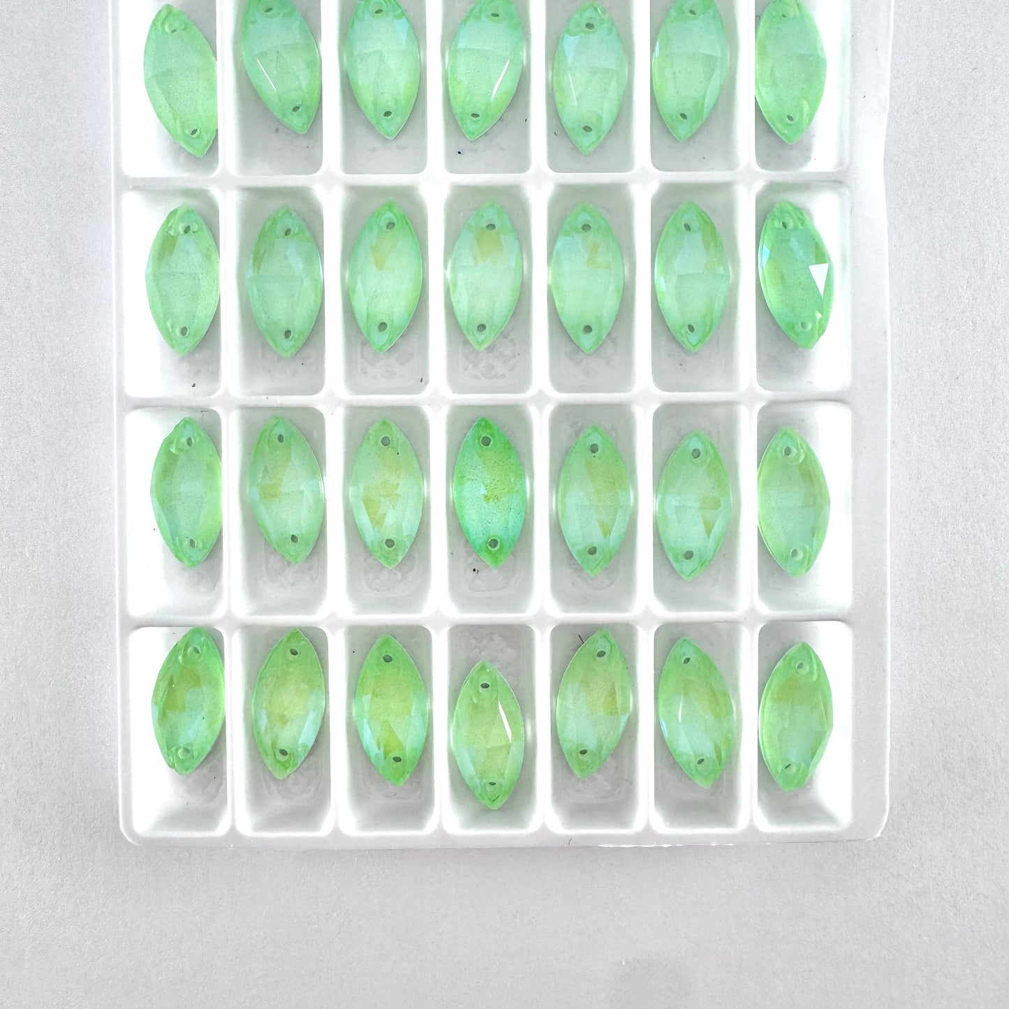 CLEARANCE - Luminous Lime Green Glass Navette