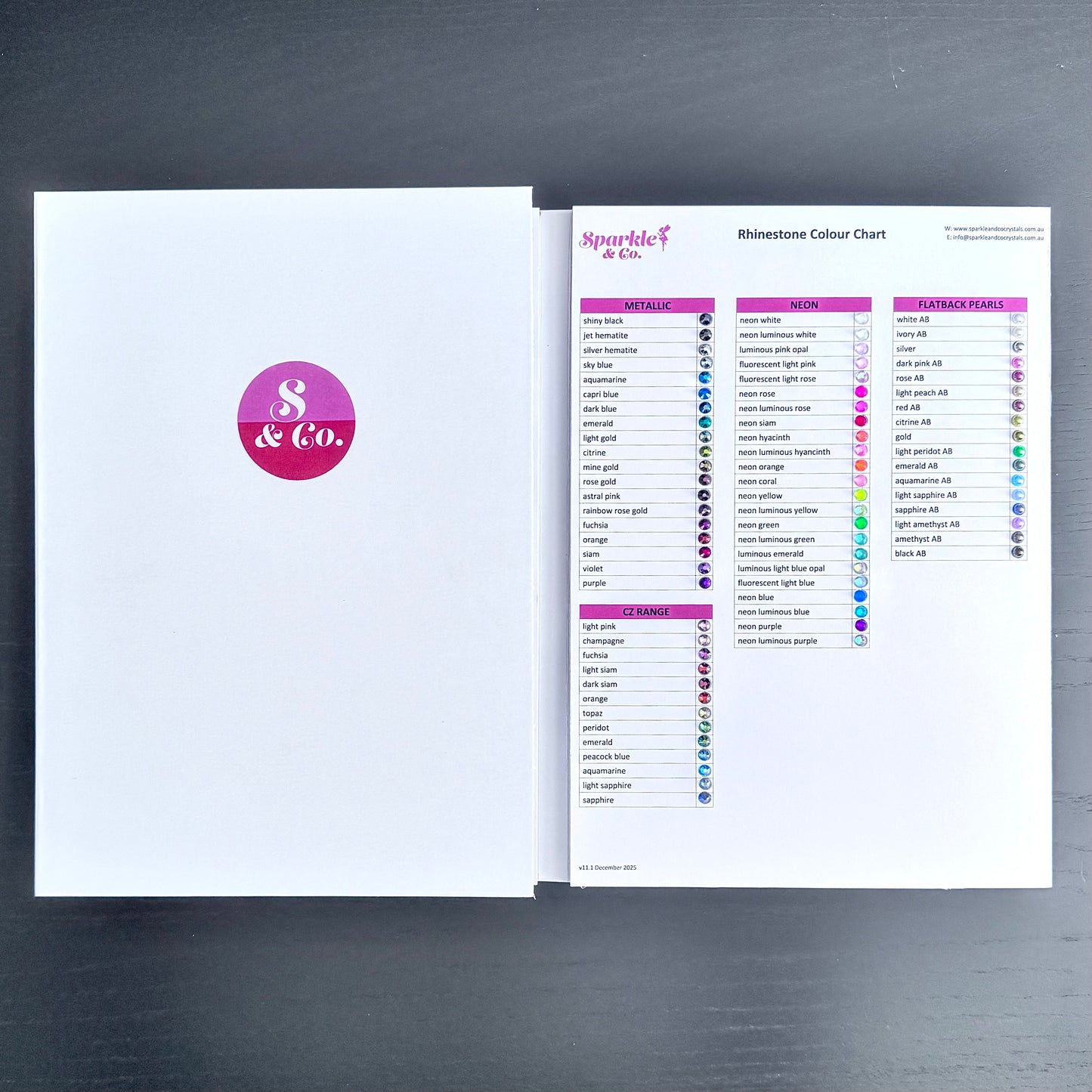 Rhinestone Colour Chart