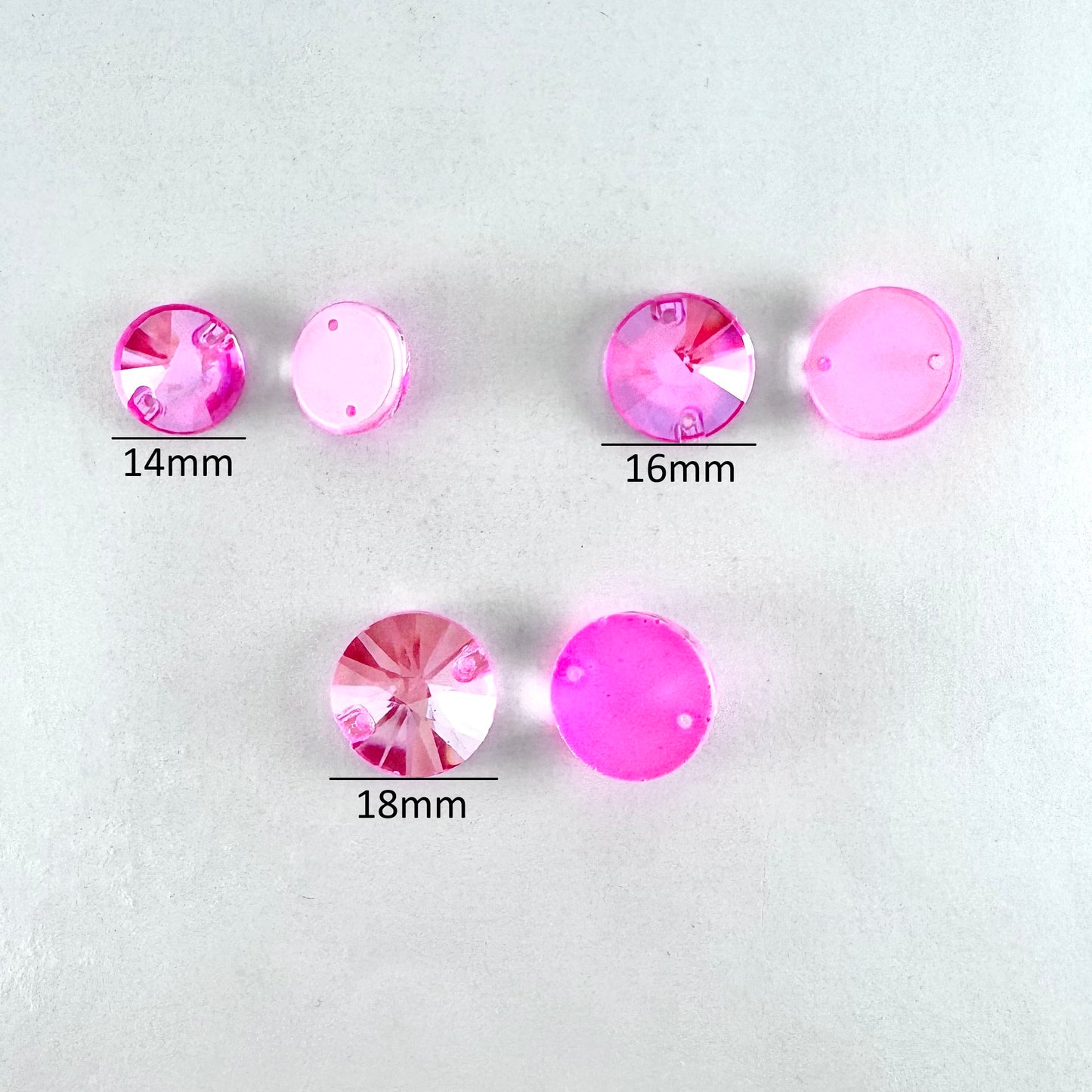 Electric Pink DeLite Glass Rivoli
