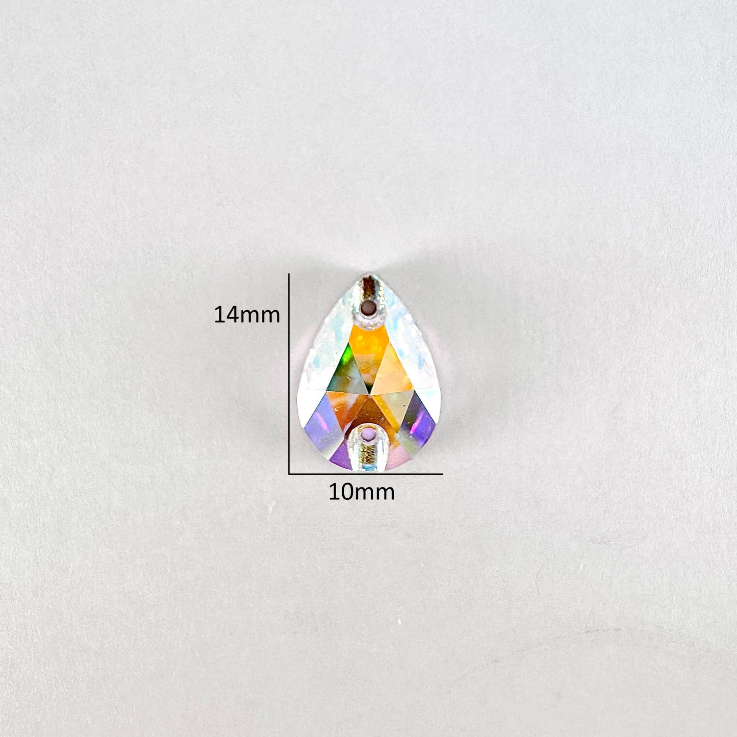 Light Chrome Glass Teardrop
