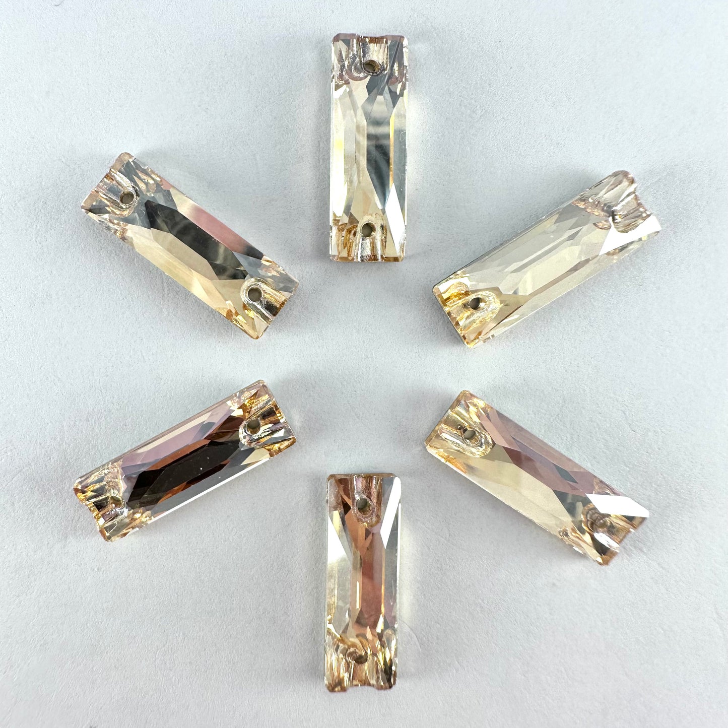 Golden Shadow Glass Baguette