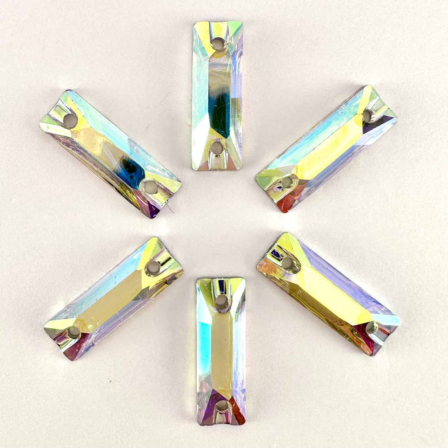 Crystal AB Acrylic Baguette