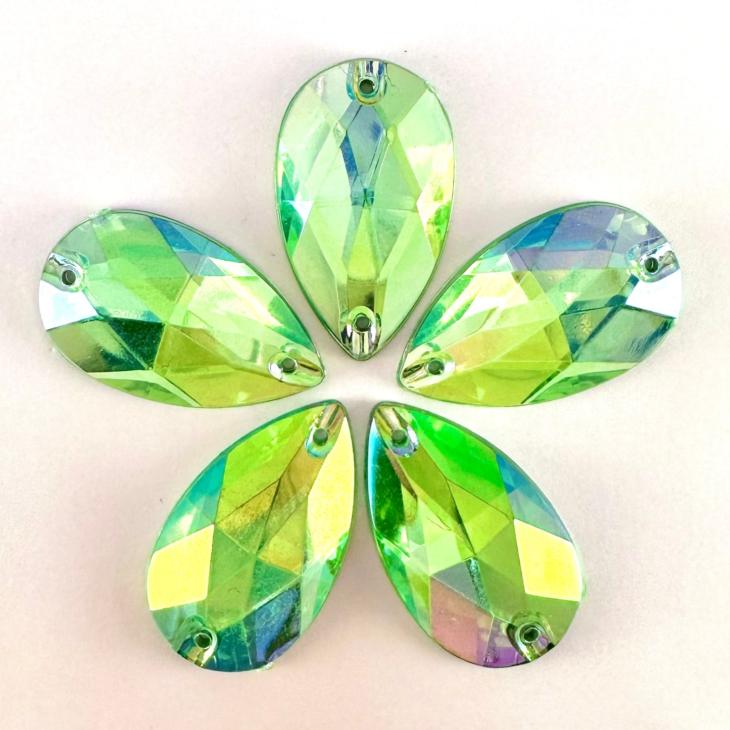 Lime Green AB Acrylic Teardrop