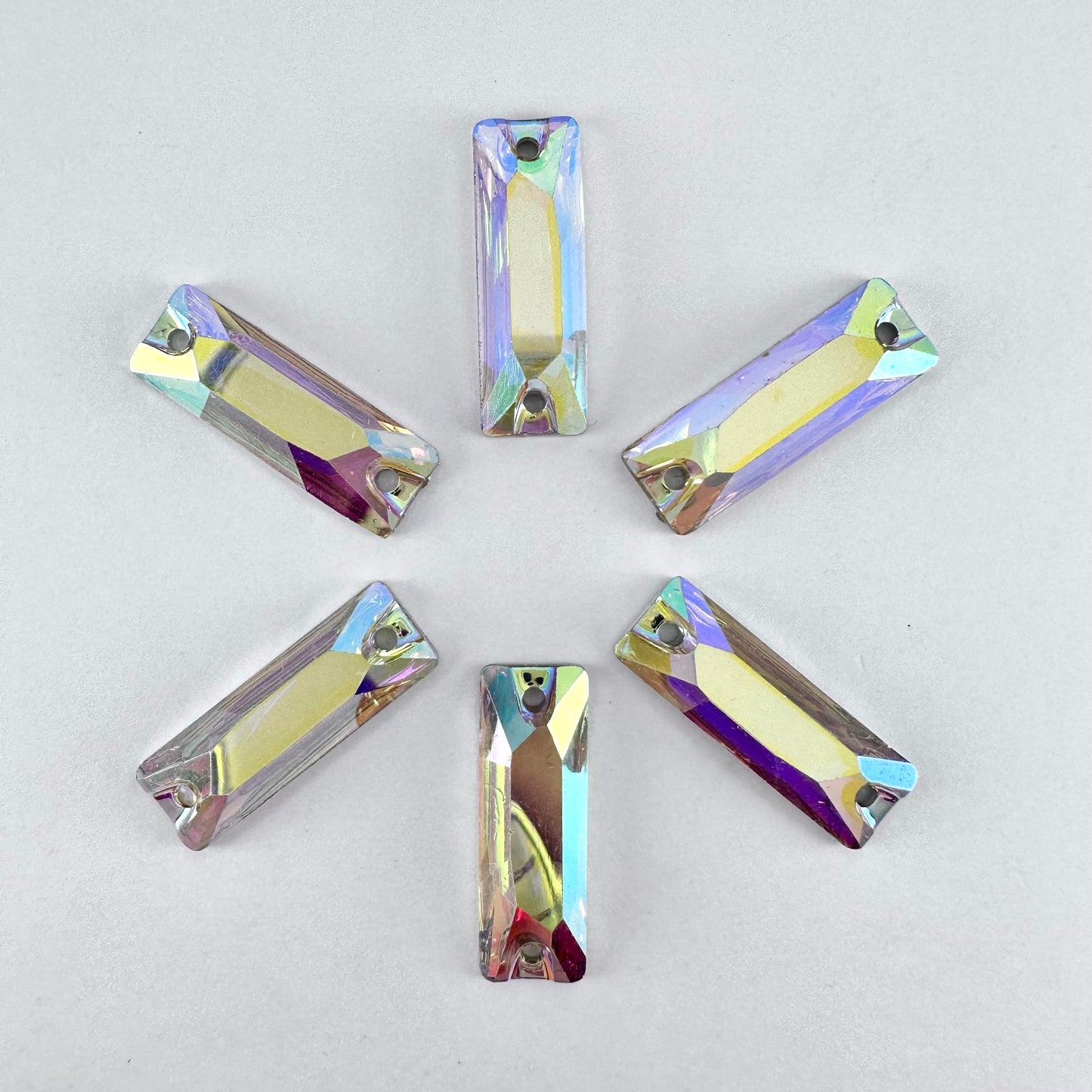 Crystal AB Acrylic Baguette