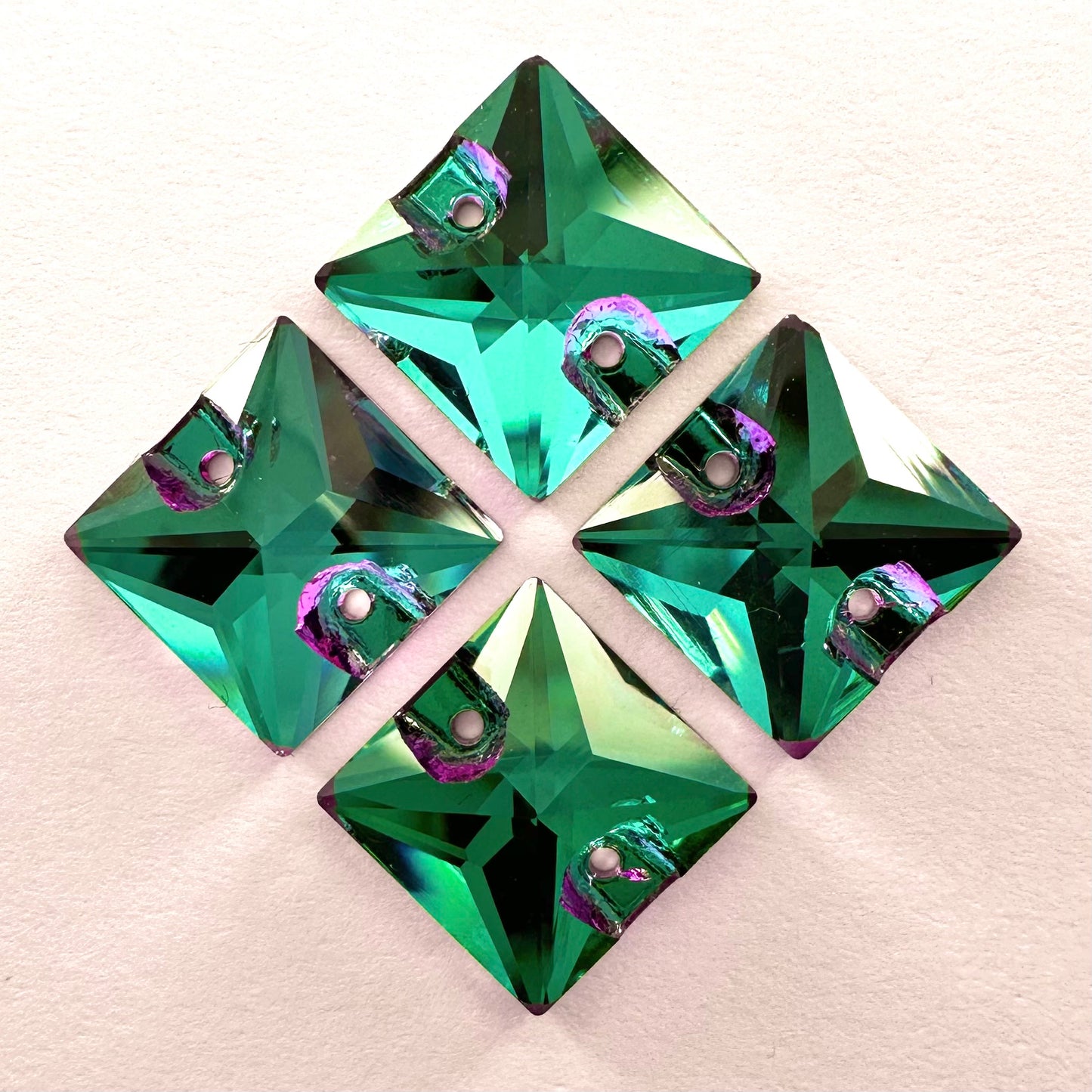 Emerald Heliotrope Glass Square