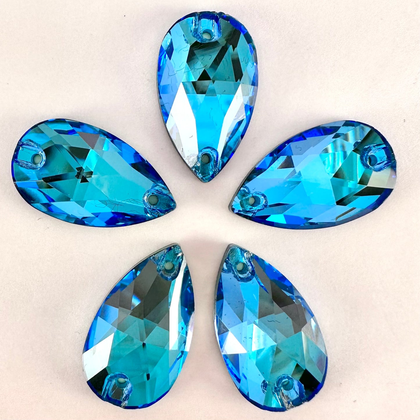 Opaque Deep Aqua Luminescent MI Glass Teardrop