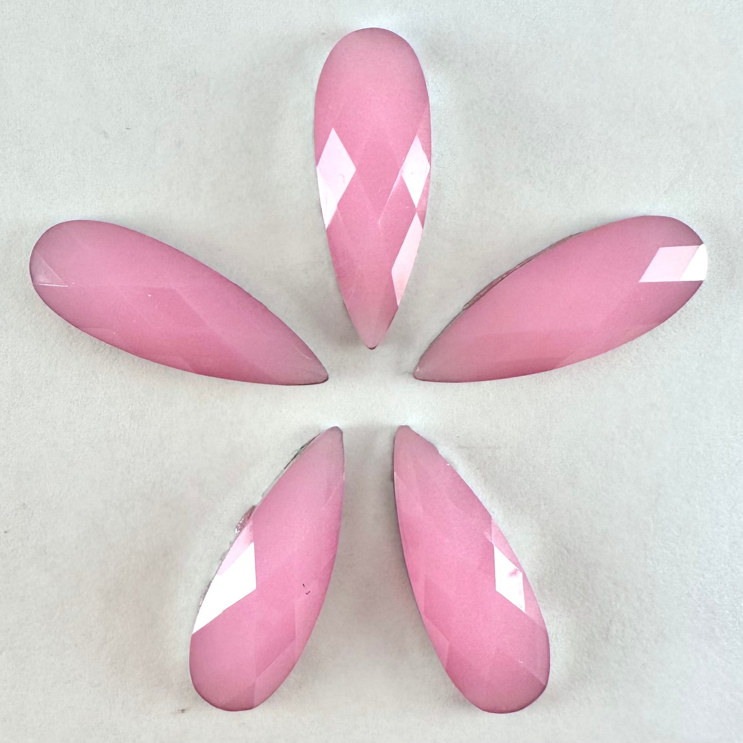 Neon Light Pink Narrow Acrylic Teardrop