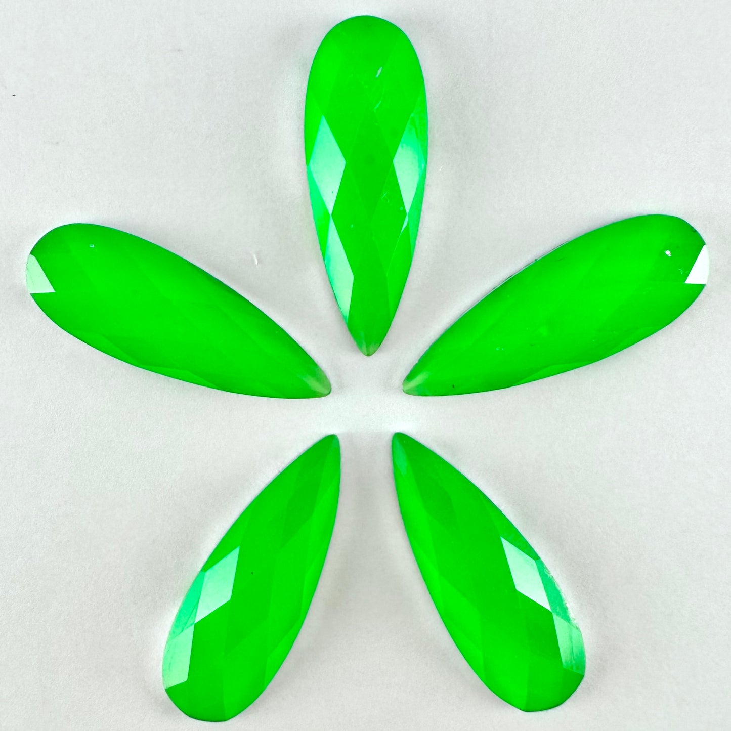 Neon Green Narrow Acrylic Teardrop