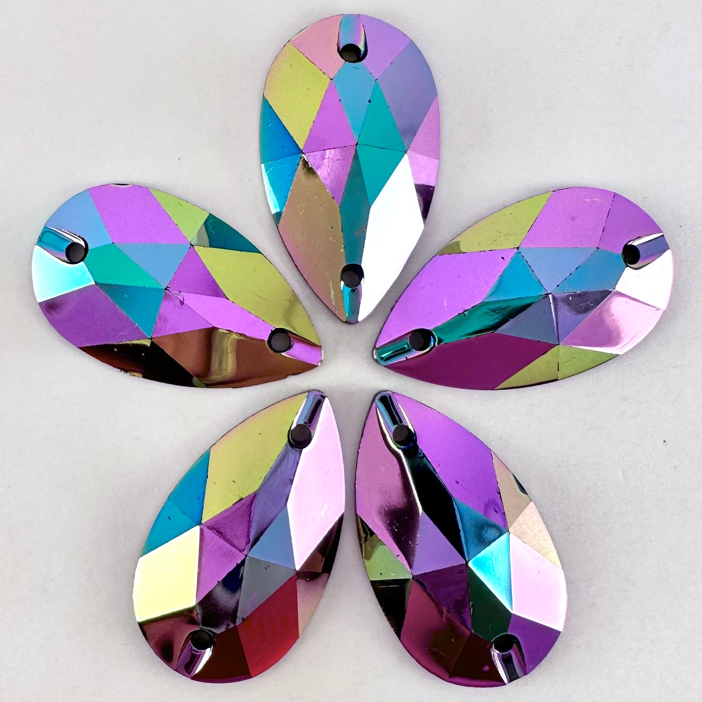 Metallic Pink AB Acrylic Teardrop