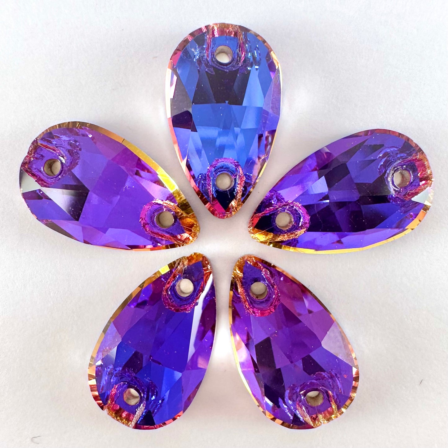 Violet Blue Glass Teardrop