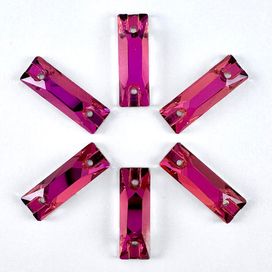 Fuchsia Glass Baguette